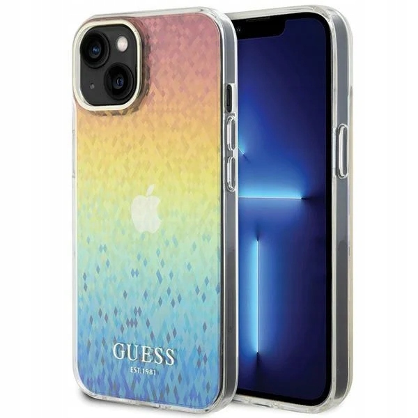 Pouzdro Guess GUHCP15SHDECMI Apple iPhone 15 hardcase IML Faceted Mirror Disco