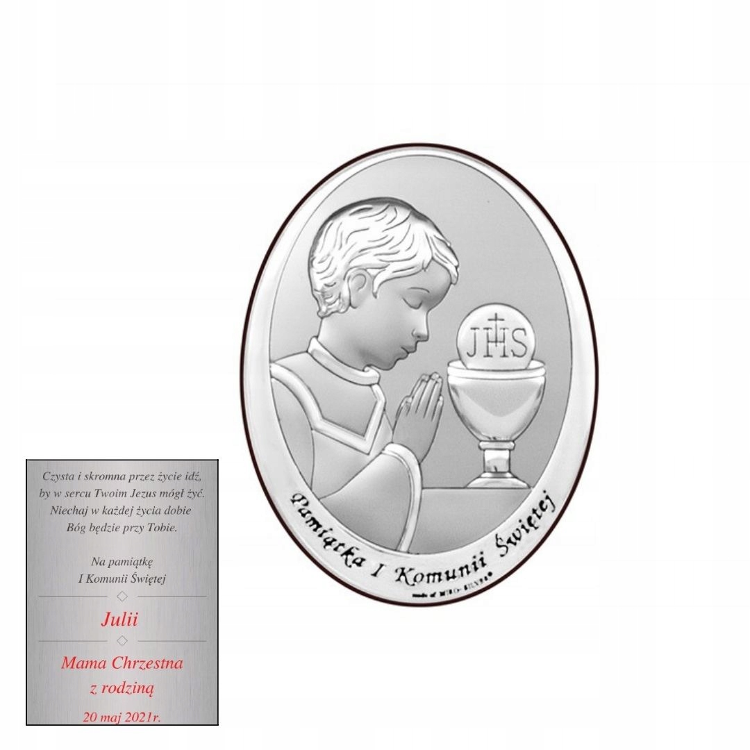 Obrázek Stříbrný suvenýr První Svaté Přijímání Vánoce