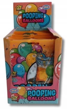 Levně Sada Anba Balóny s Lízátko Střílející prášek s jahodovou příchutí 11g 24s