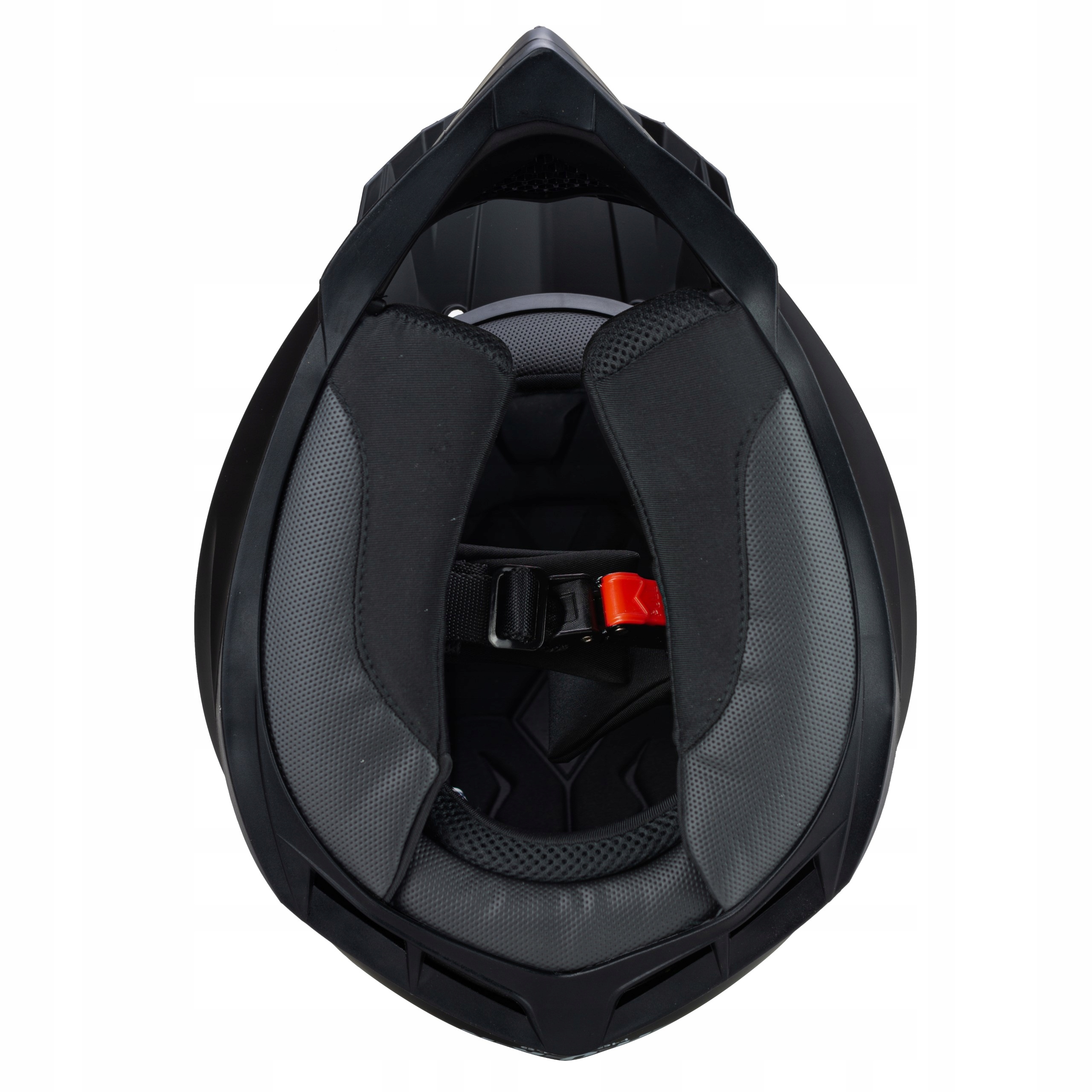 JUNIOR KASK MOTOCYKLOWY CROSS HORN MAT RED QUAD POD INTERKOM + GOGLE M Typ Cross / Enduro