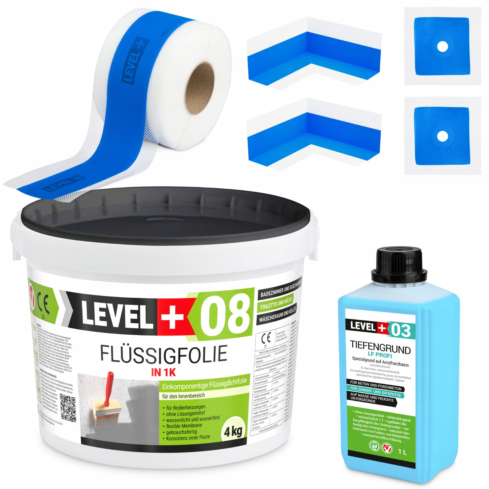 Hydroizolacja Zestaw Folia w płynie 4kg Taśma 5m