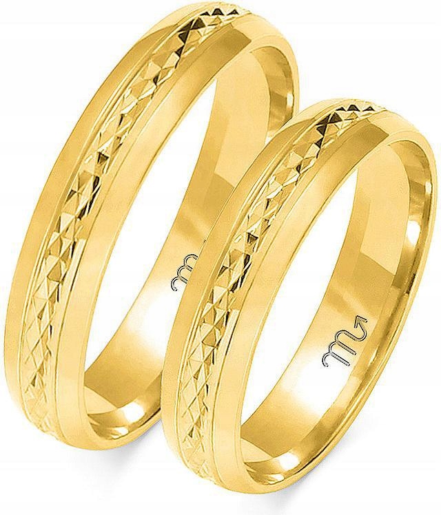 Zlatý snubní prsten gravírovaný 585, 20 21 22, exkluzivní kolekce 14K