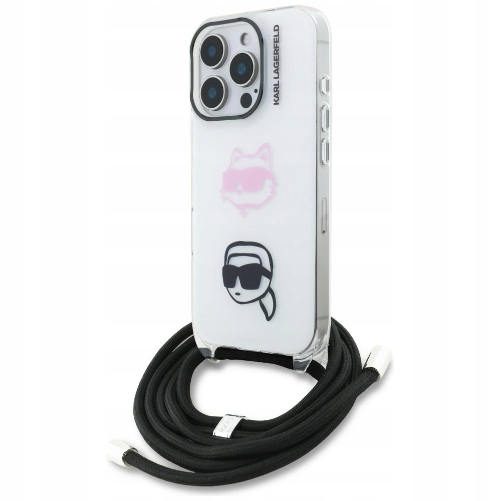 Karl Lagerfeld Pouzdro Crossbody Pro Iphone 16 Pro S Karl&choupette Headem Bílé