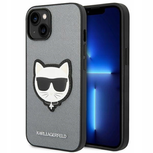 Karl Lagerfeld etui iPhone 14 (KLHCP14MSAPCHG) srebrna głowa Choupette
