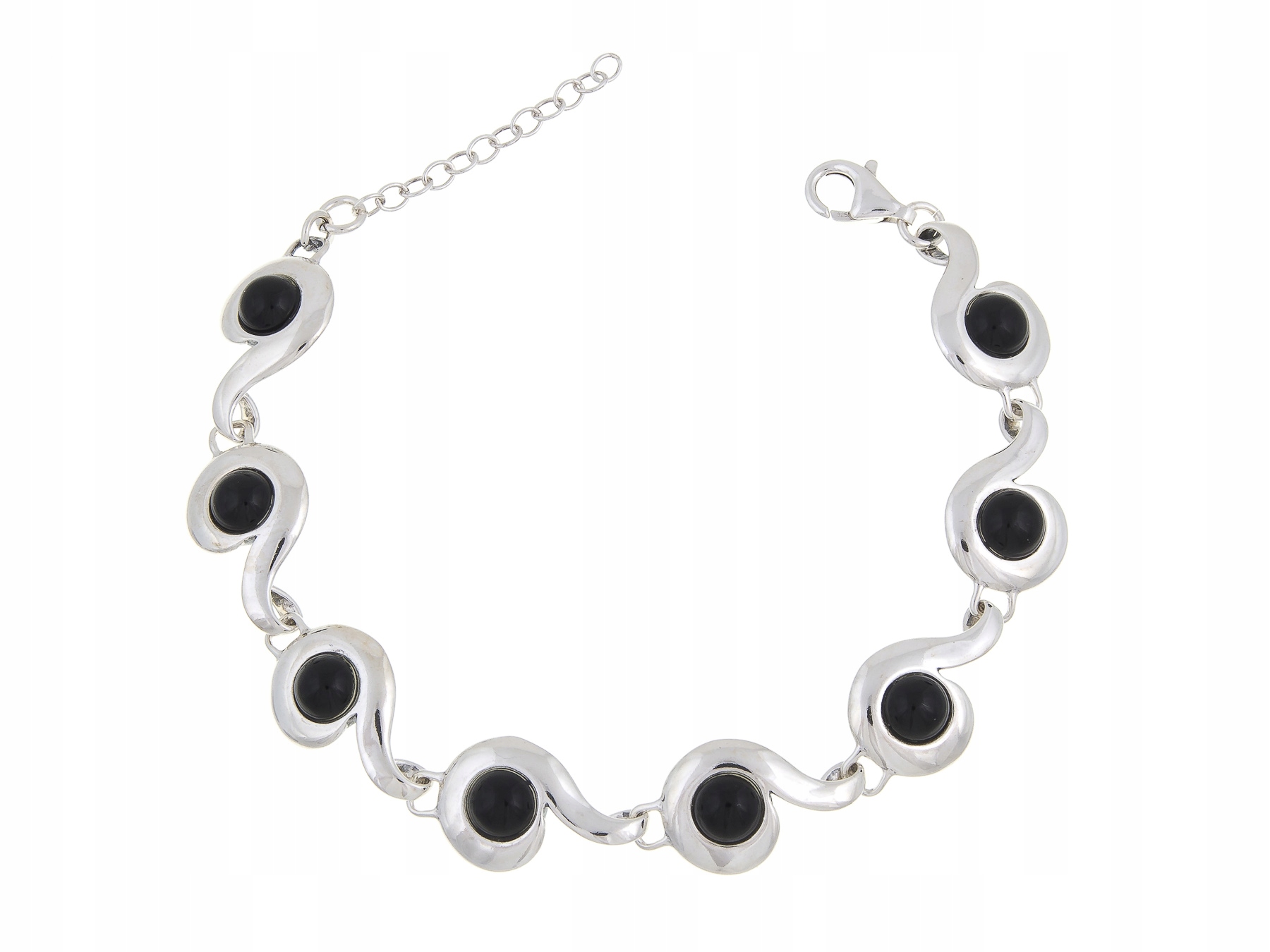 Krásný Stříbrný Náramek Onyx Dárek