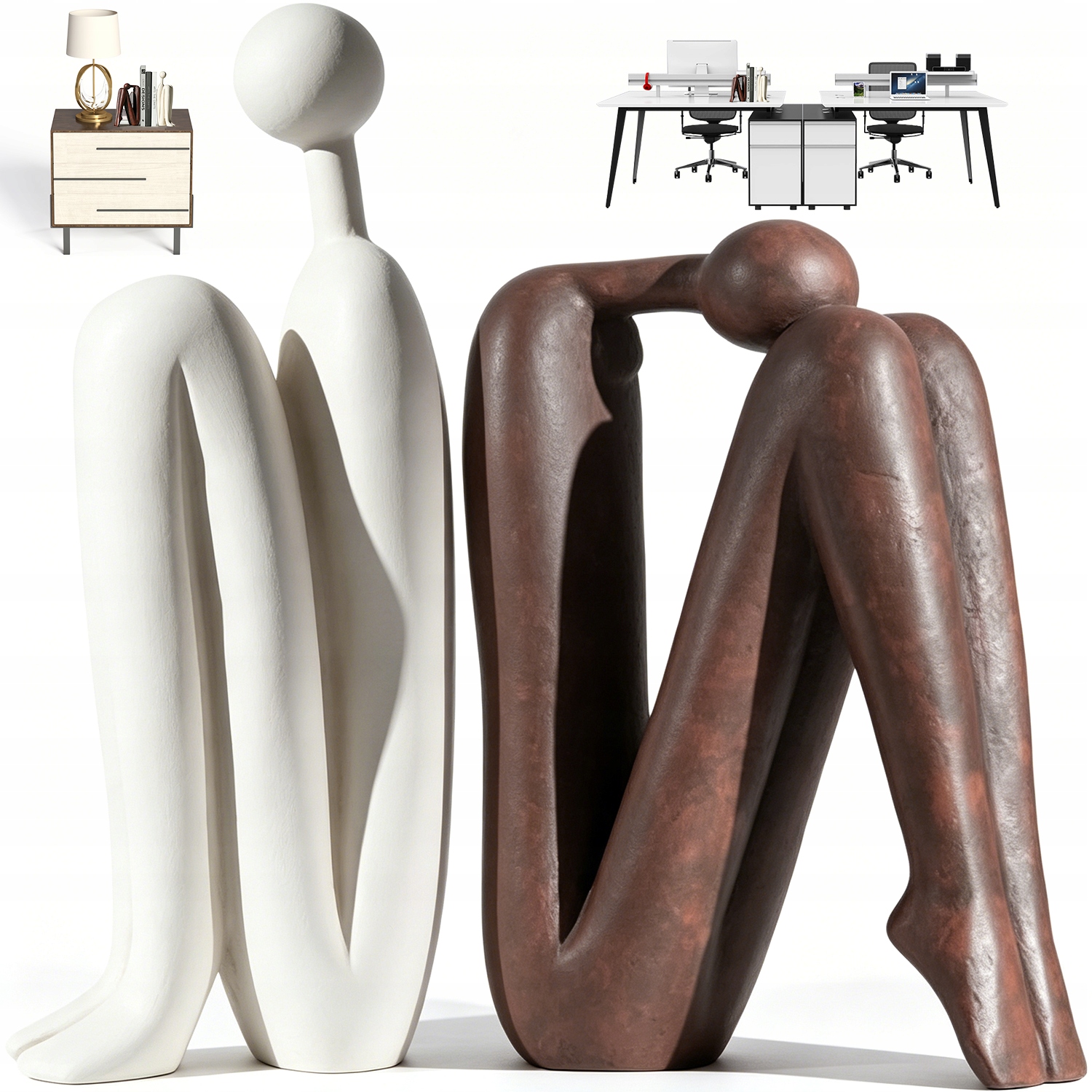 Figurka Bookend Dekorativní Figurky Lidská Pryskyřice Figurka Inovativní 2ks