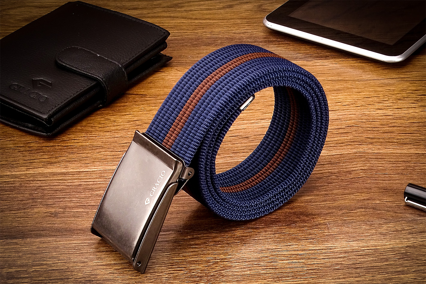 pasek Męski PARCIANY GRACIO klamra SZCZOTKOWANA Kod producenta pasek parciany meski