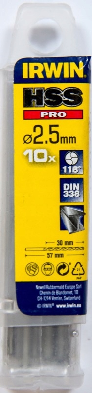 

Wiertło Hss Pro DIN-338 2.5x30/57 10szt Irwin