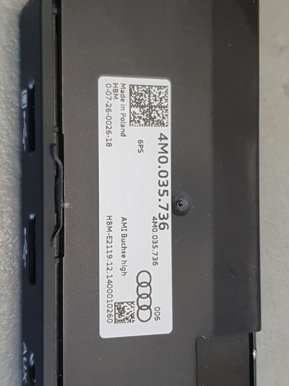 Audi Q7 4M adapter USB 4M0035736