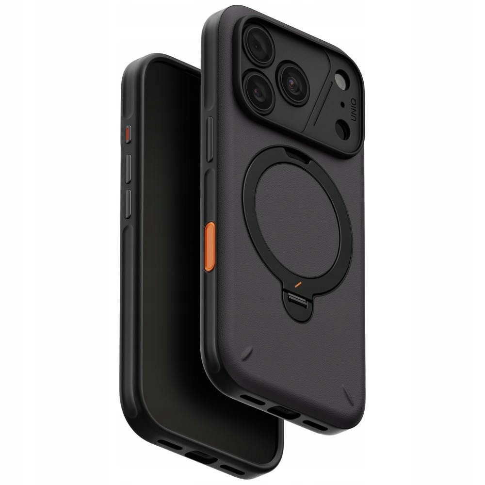 Pouzdro Uniq Elix pro iPhone 18 Pro 17 Pro 360 Rotating Kickstand šedé