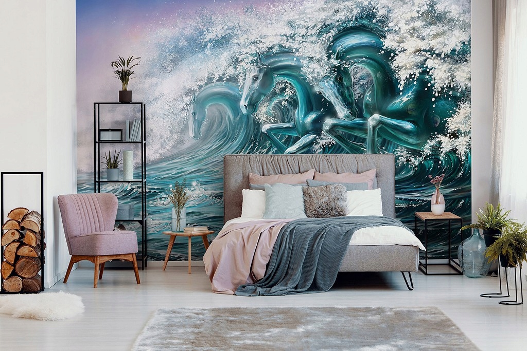 Vliesová fototapeta Vodné kone Magia oceánu energia vĺn 520x318 lepidlo