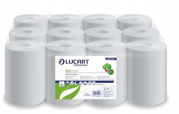 Levně Ručníky "Eco", bílé, papírové, role, 1 vrstvé, Lucart 861080