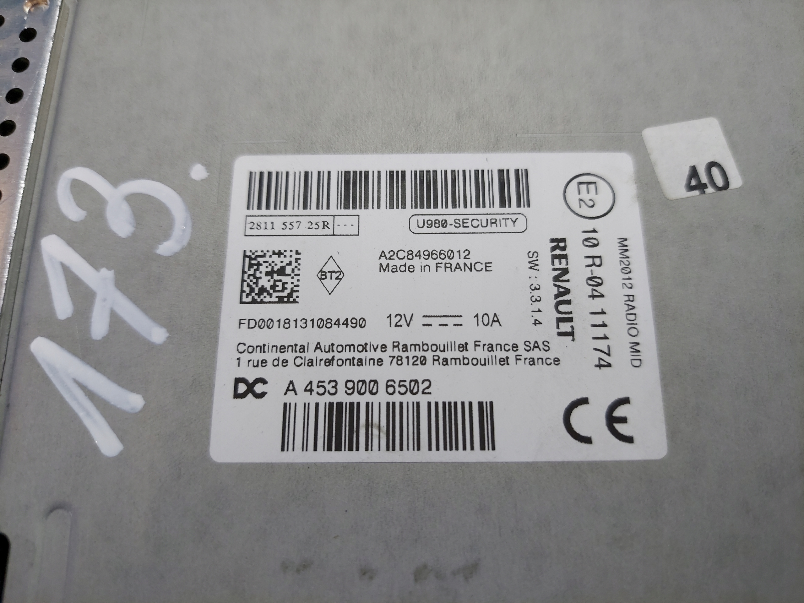 RADIO EKRAN SMART FORFOUR 453 A2C84966012