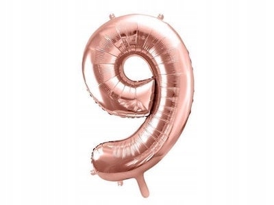 

Balon cyfra 9 złoty róż 86 cm