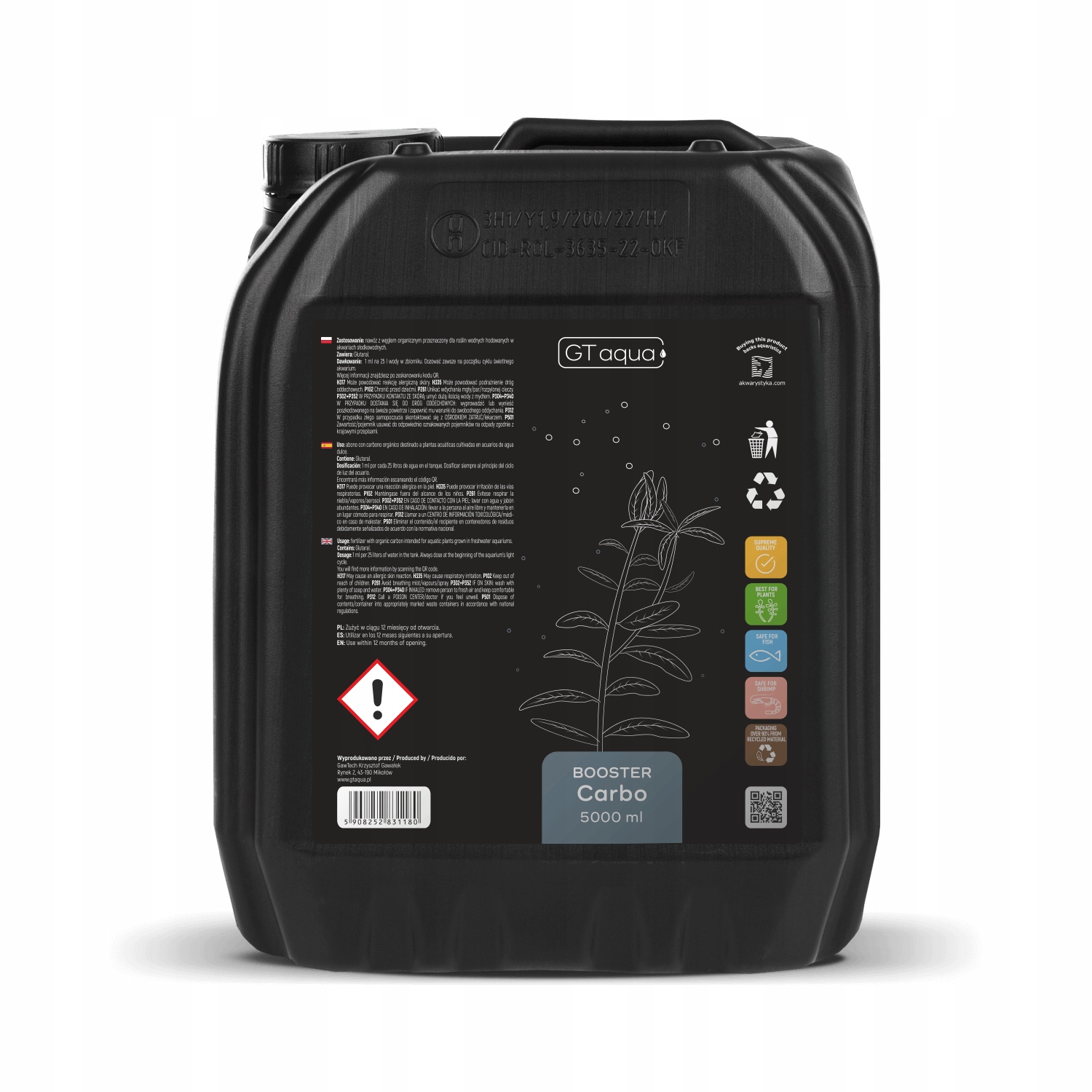 Levně Gt Aqua Booster Carbo 5 L – tekuté uhlí