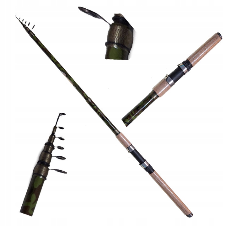 Teleskopický Prut 3,6 m cw 20 80 g Carbon Uhlíkový Maskáčový