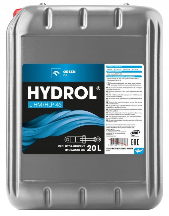 Olej hydrauliczny Orlen Oil Hydrol L-hm/hlp 46 20L Iso 11158 – Hm Vg 46