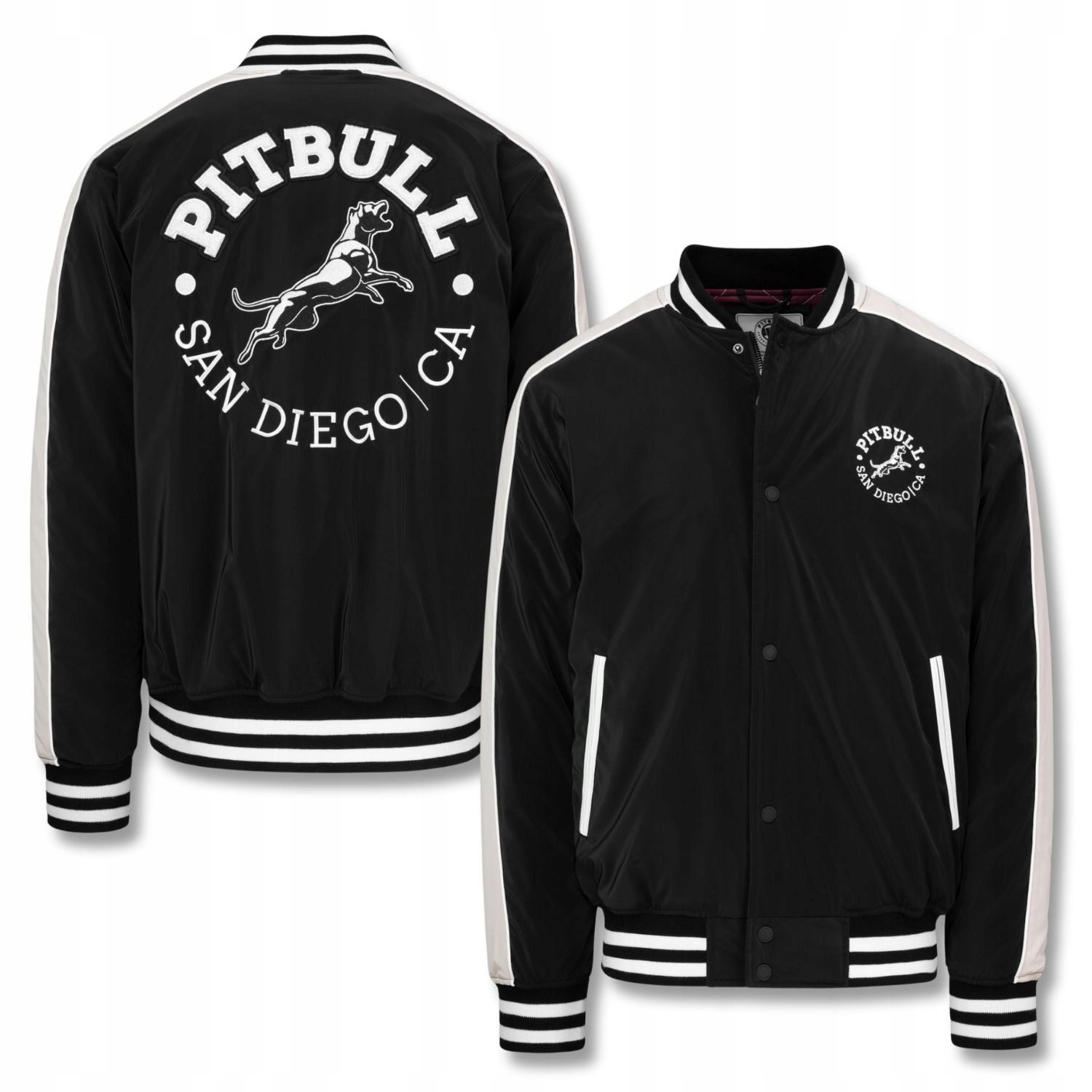 Pánská přechodová bunda Pitbull baseballová Manolito Nášivka lampasy