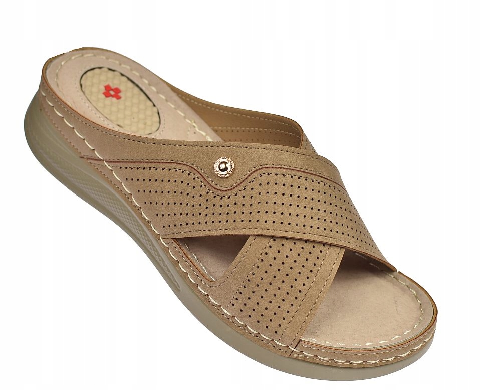 Nazouváky na patní ostruhy s letními pásky na klínku 3031 cam vel 41