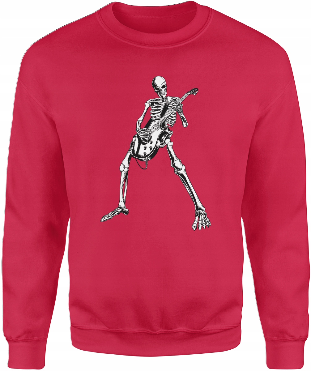 

Gitara Szkielet Bluza Męska Bez Kaptura Rock Metal