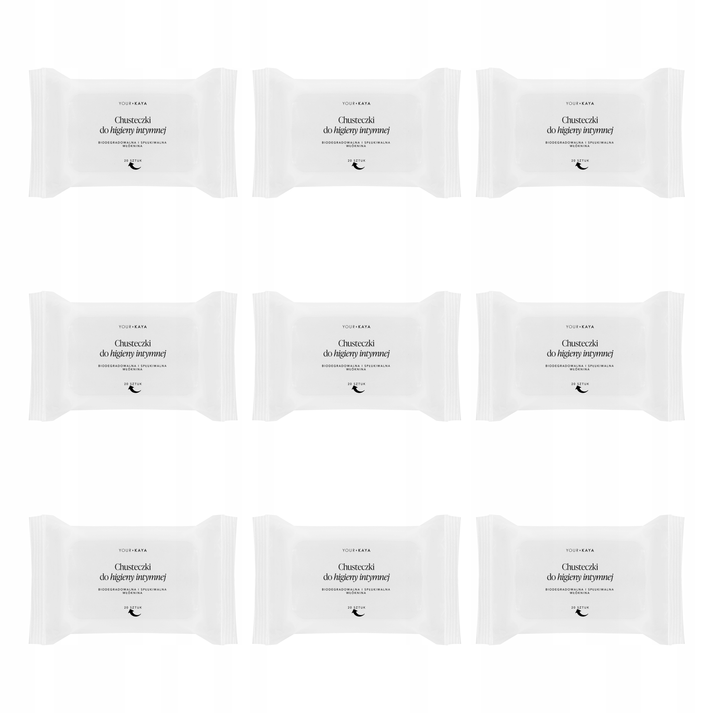 Vlhčené ubrousky pro intimní hygienu Bio sada 9 × 20ks Your Kaya