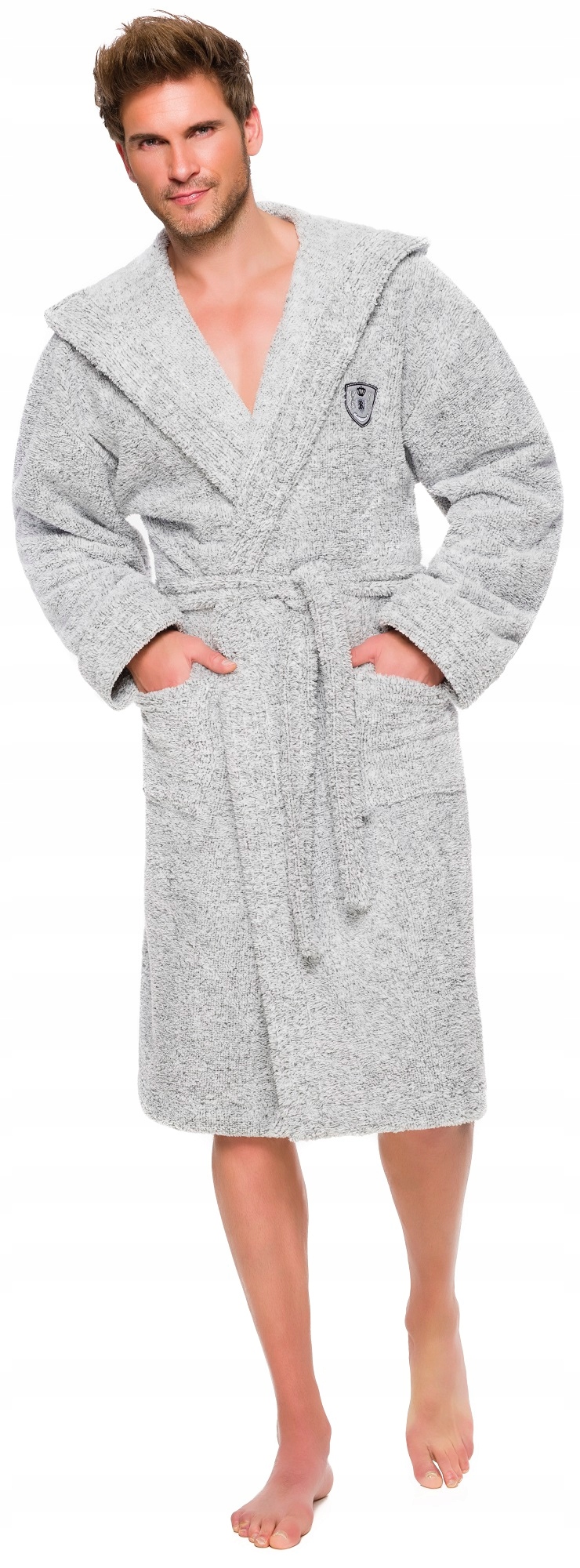 SPORTOWY WYJĄTKOWY SZLAFROK MĘSKI Z KAPTUREM XXL Marka L&L