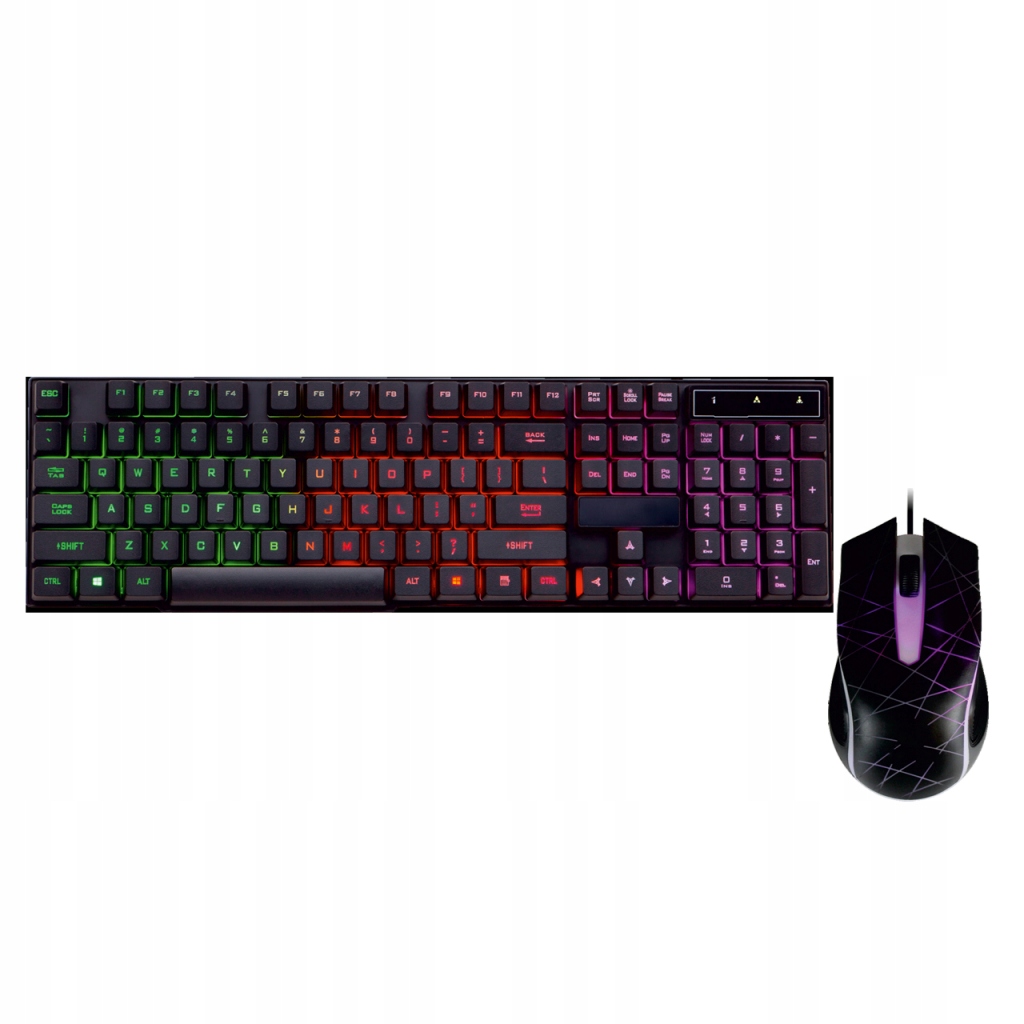 ZESTAW USB: KLAWIATURA DO KOMPUTERA PODŚWIETLANA + MYSZ PODŚWIETLANA AK-50