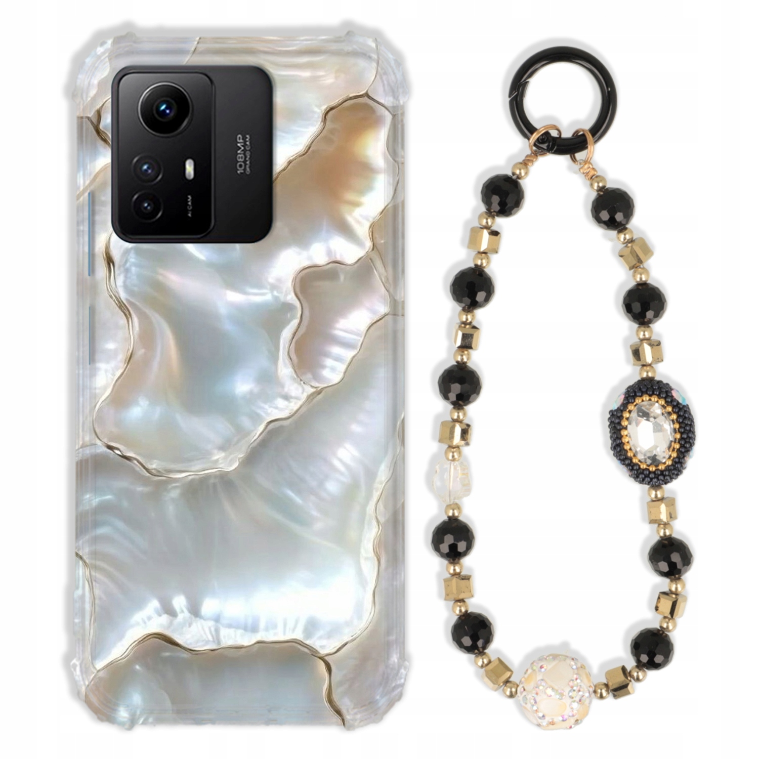 Puzdro Na Xiaomi Redmi Note 12S Antishock Zirkóny Čierno Zlaté|pevné|pevné