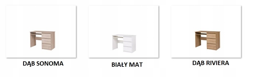 BIURKO Toaletka 110 cm szuflady CO9 Dąb riviera Materiał korpusu płyta laminowana