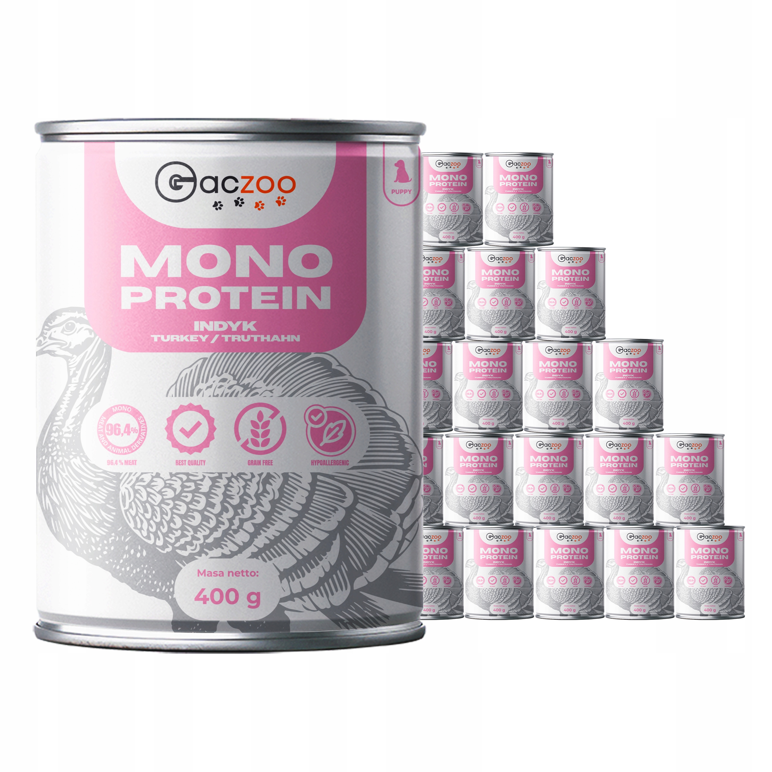 Levně Vlhké krmivo monoproteinové krmivo pro štěňata Mono Protein Puppy Krůta 20 x 400 g