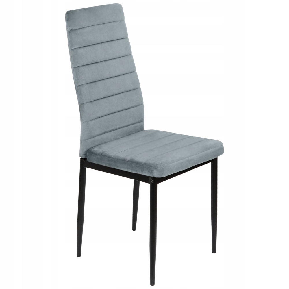 СТУЛ СВЕТЛО-СЕРЫЙ ВЕЛЮР БАРХАТ ОБИТЫЙ ГОСТИНАЯ СТОЛОВАЯ ВИТО