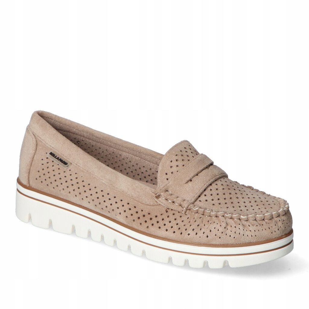 Mokasyny Bella Paris JH101-8 Beżowe 40