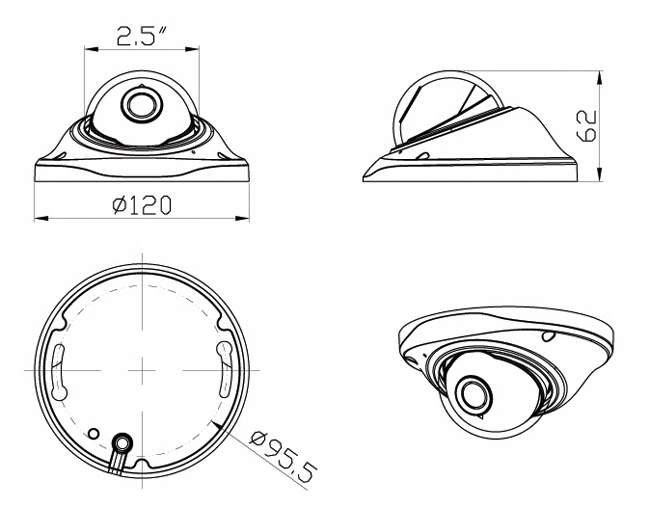 ZEWNĘTRZNA kamera IP WiFi SONY 5MPX BEZPRZEWODOWA Marka Eurolook