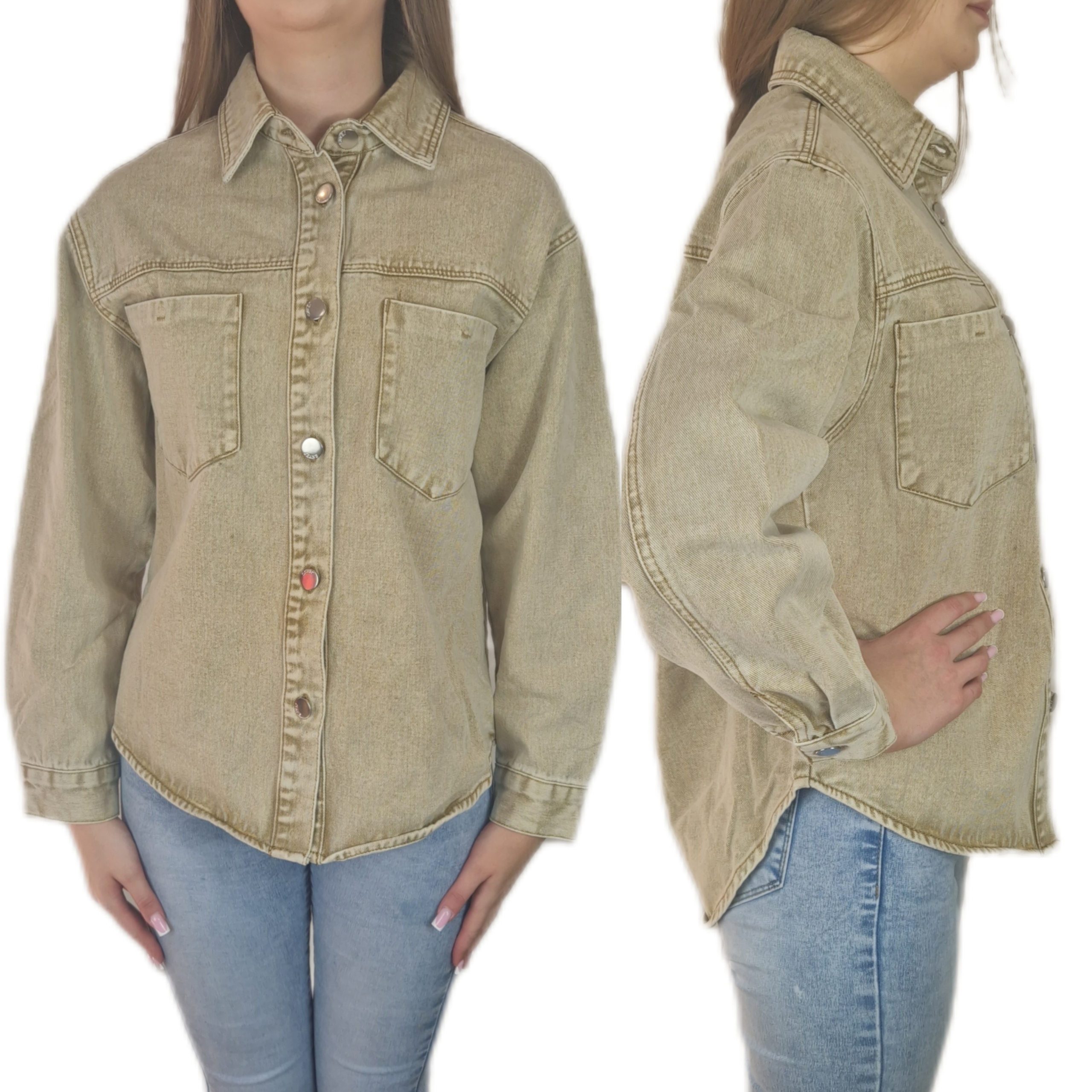 Dámská volná džínová košile typu „Oversaizová“