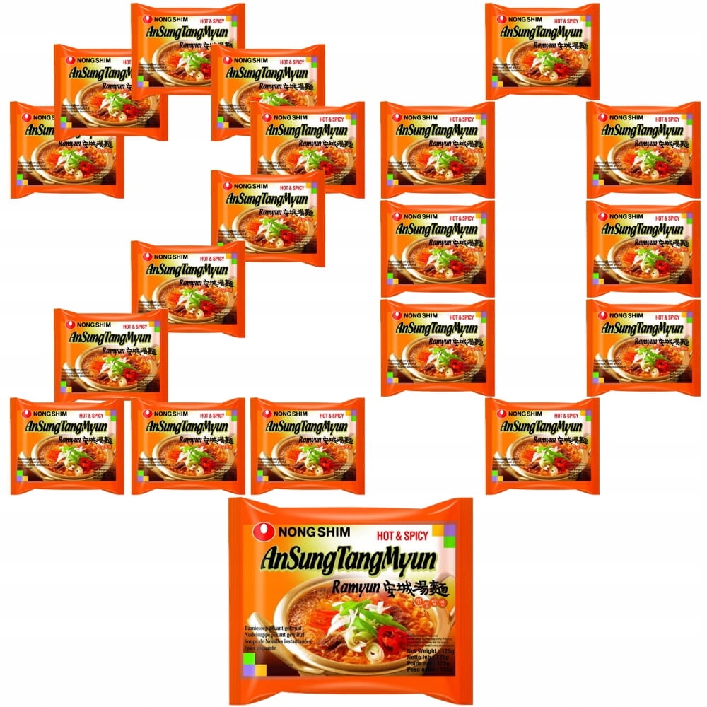 20x Koreańska Zupka Błyskawiczna Instant AnSung Ramyun Ostra 125g Nong Shim