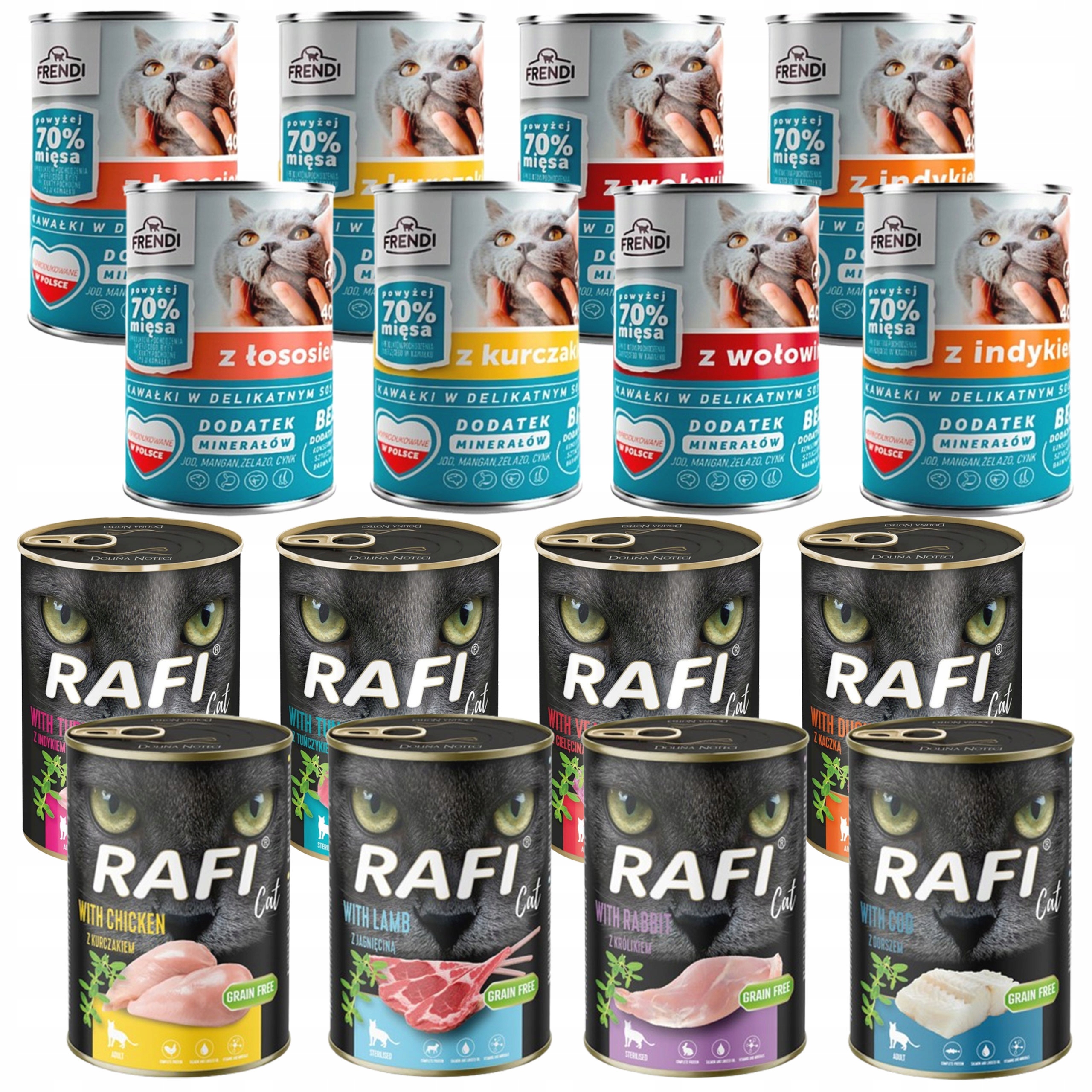 Rafi Cat Frendi Krmivo mokré pro kočky mix chutí 16 x 400 g plnohodnotné