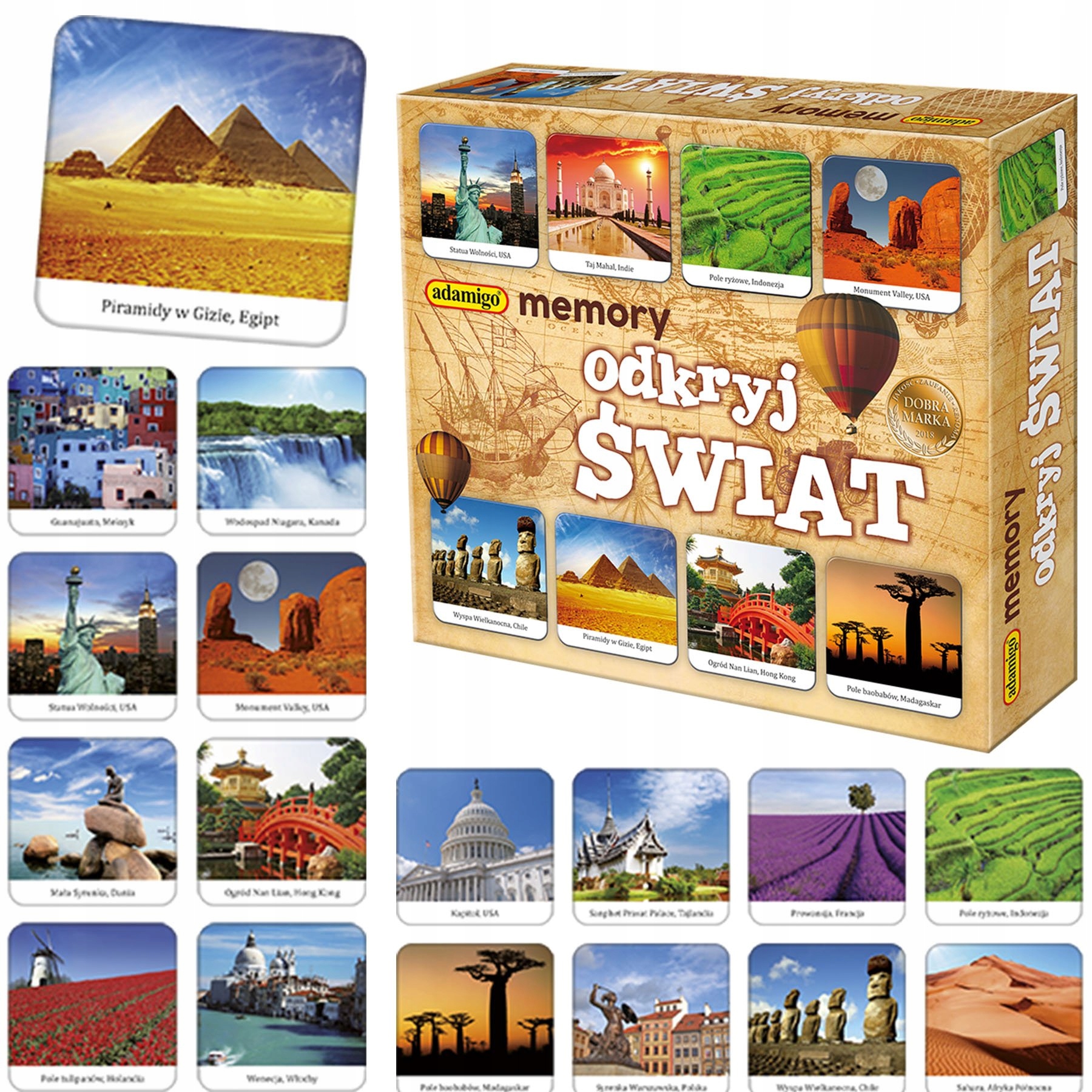 

Gra Pamięciowa Memory Odkryj Świat Adamigo od 7+