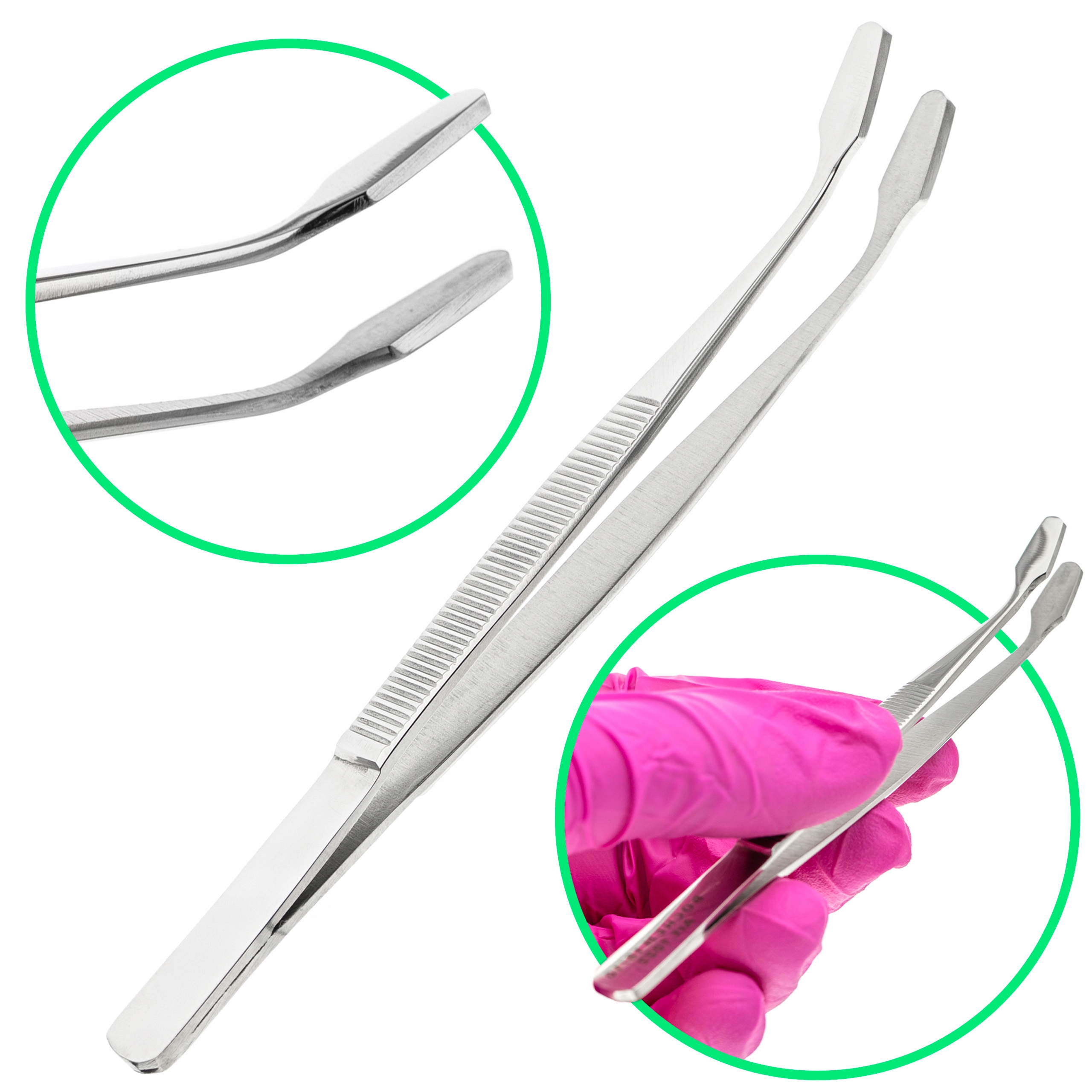 Bochem Pęseta pinceta zagięta do szkiełek nakrywkowych stal 18/10 dł. 105mm