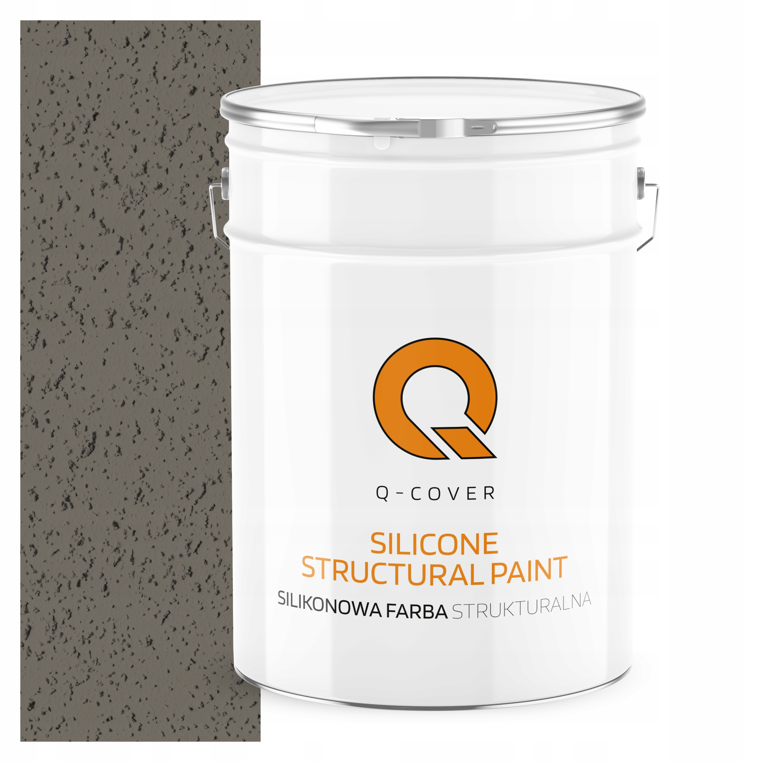 Štruktúrovaná fasádna silikónová farba 10 l šedá tmavo teplá F296 Uv