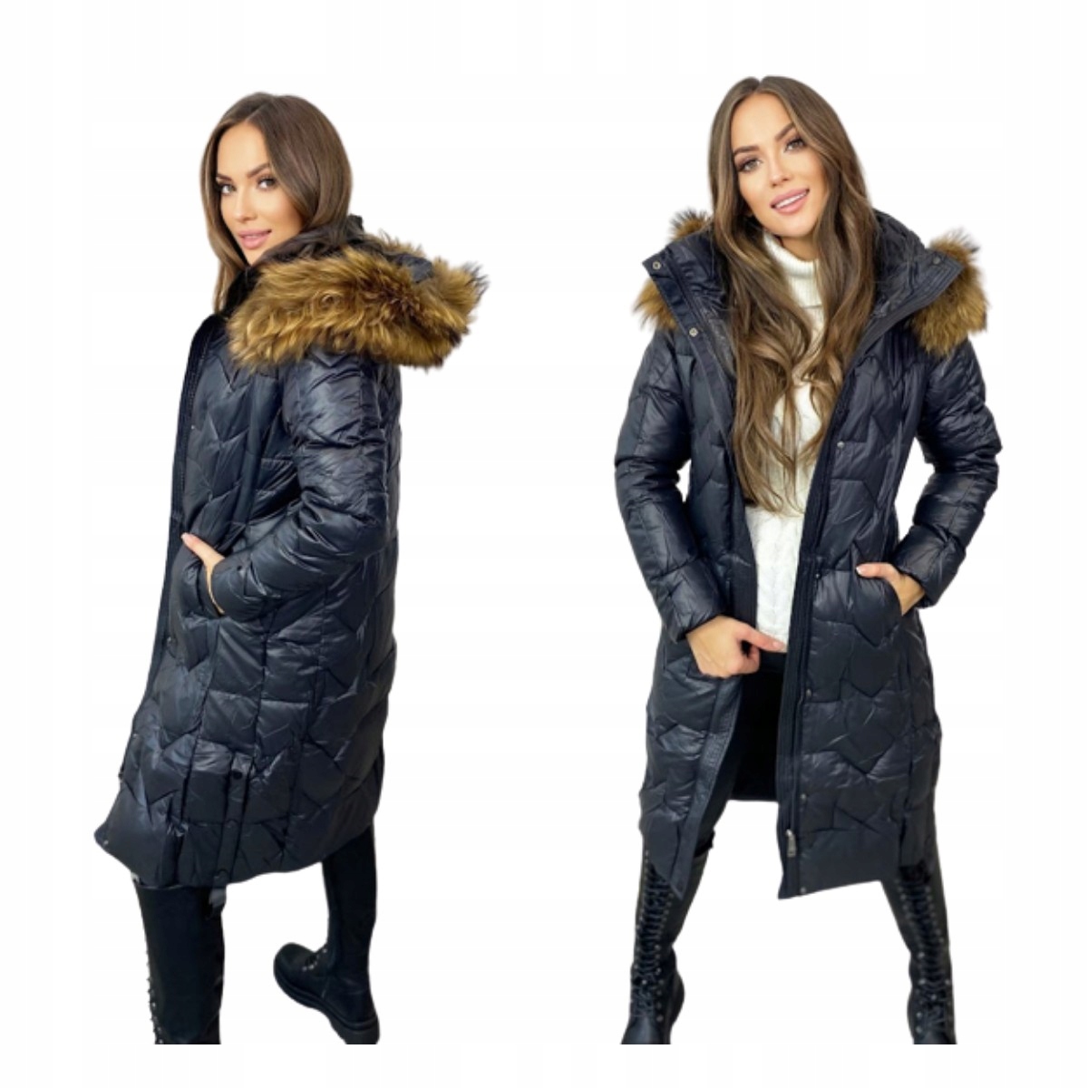 Zimní Bunda Maxi S Kapucí Cirros Černá XL/42