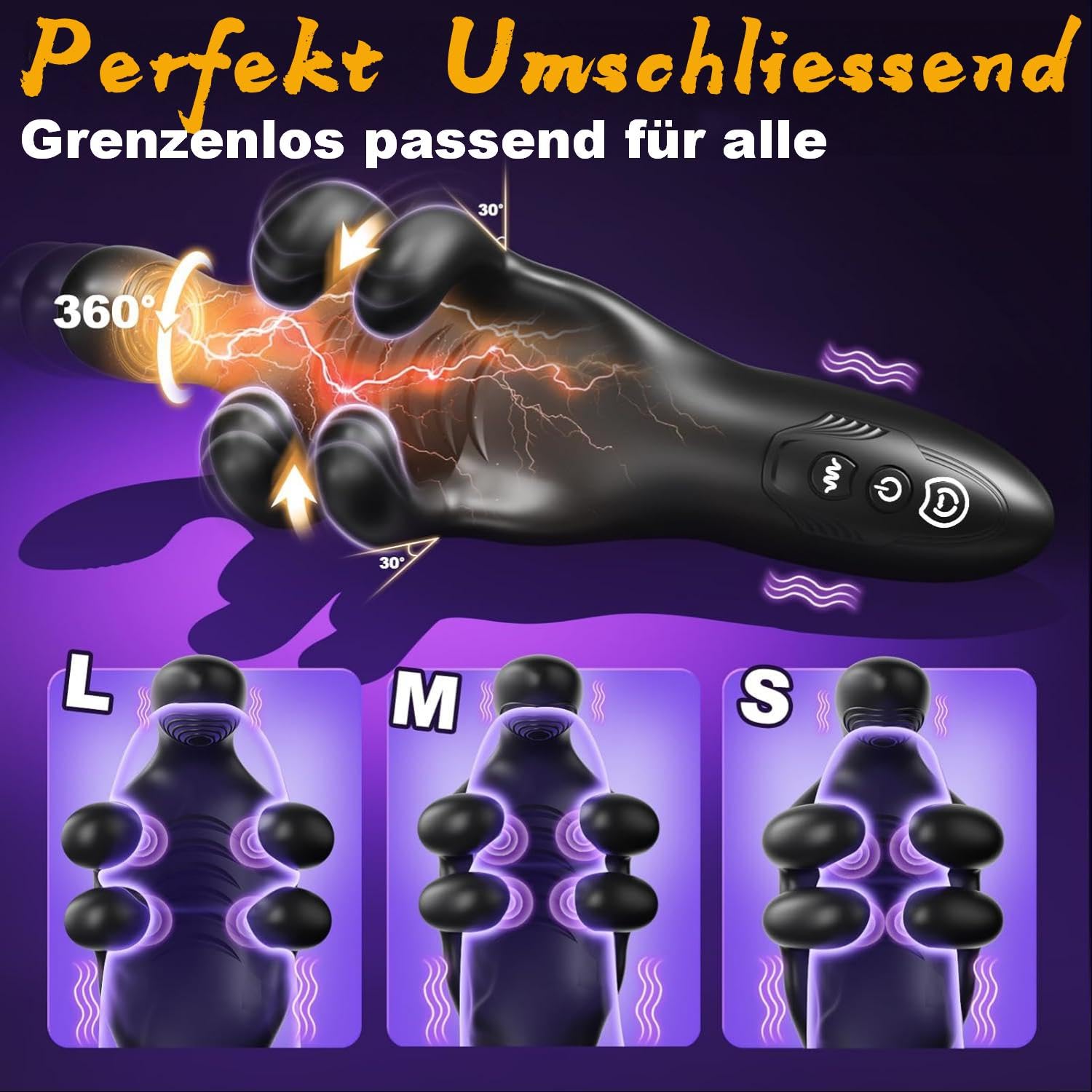 MAGIC HAND Masturbator Elektryczny Dla Mężczyzn 10 Trybów Wibracji i Ucisku — miniatura 4