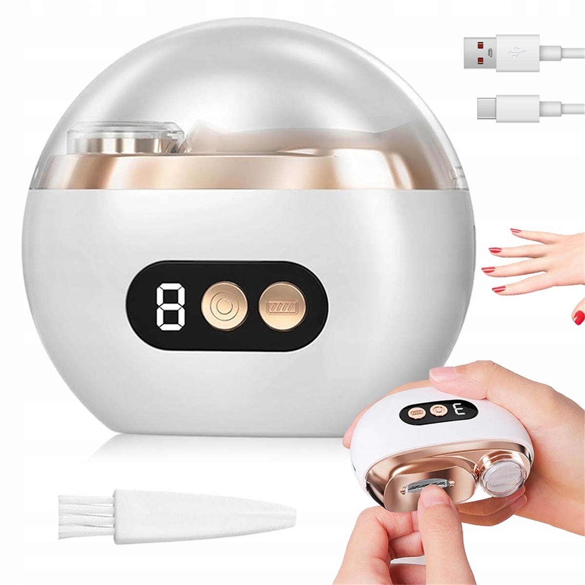 3 rychlosti Elektrický kleštičky na nehty s automatickým sběrem