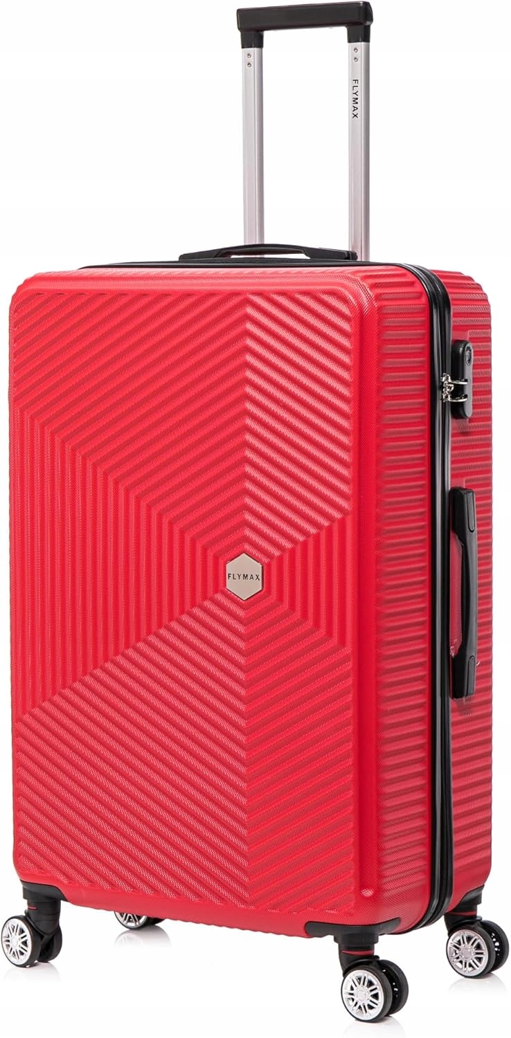Duża Walizka Turystyczna Flymax 75 CM Na 4 Kółkach Lekka Abs Różowa 102L