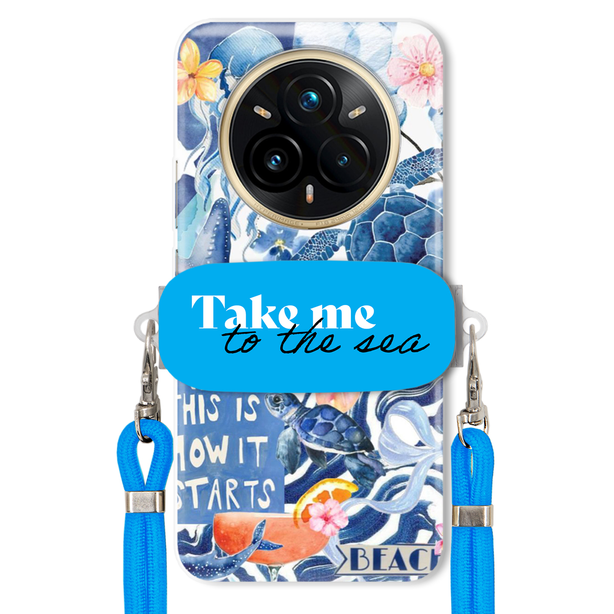 Pouzdro pro Realme 14 Pro Plus 5G Premium Vodítko Blue+ Držák Take Me To The Sea