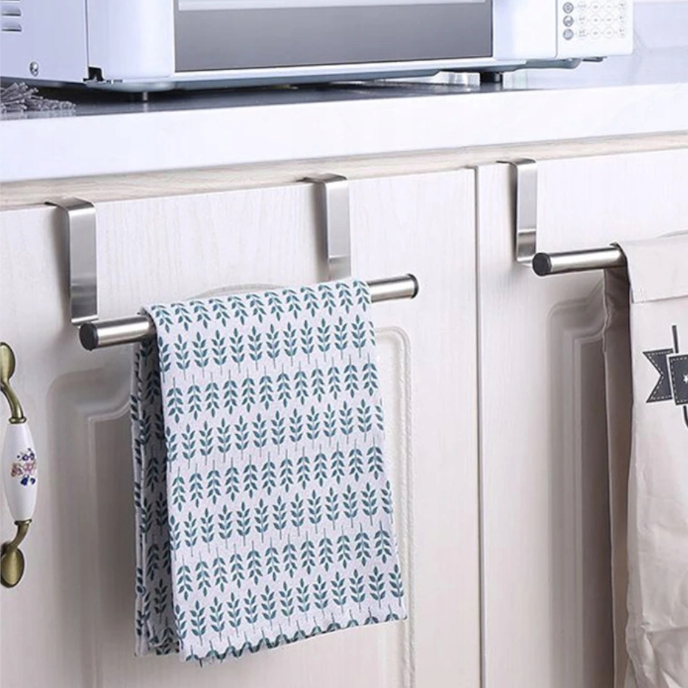 UCHWYT NA ŚCIERECZKI KUCHENNE RĘCZNIKI WIESZAK NA DRZWICZKI BEZINWAZYJNY 2x Długość/wysokość 23 cm