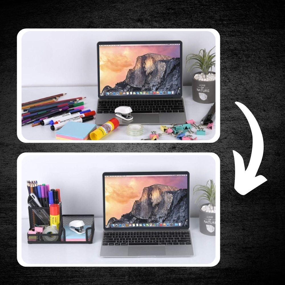 PRZYBORNIK BIURKO ORGANIZER METAL SIATKA LAKIER Marka Modeus