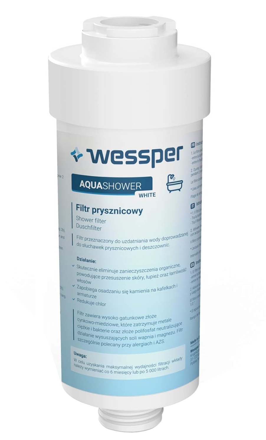 Filtr prysznicowy Filtr do prysznica Wessper AquaShower