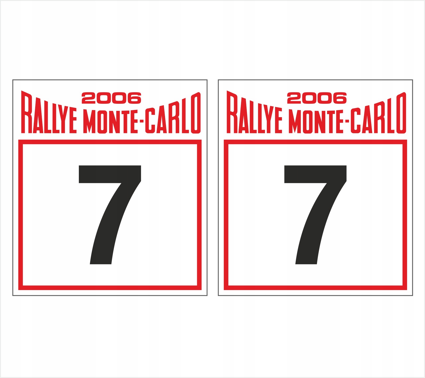 Samolepky startovní čísla rallye Monte Carlo Wrc