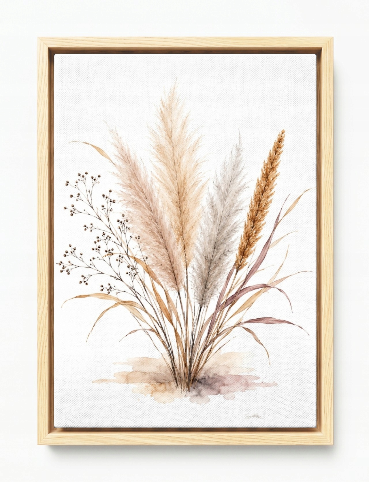 Obraz Rám Americký Box Akvarel Příroda Dekorace Tráva Pampasová 40x60