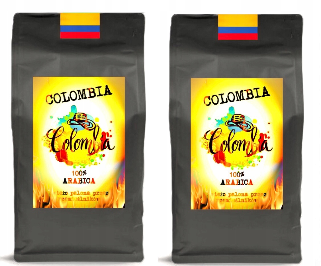 Levně 2x Kolumbie Káva Zrnková Čerstvě Pražená 100% Arabika 2x 1KG Arabica 1000 g